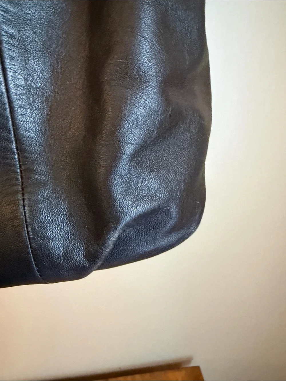 Coach F17216 Soho North South Black Leather Tote Shoulder Bag Blue Liner No Tag